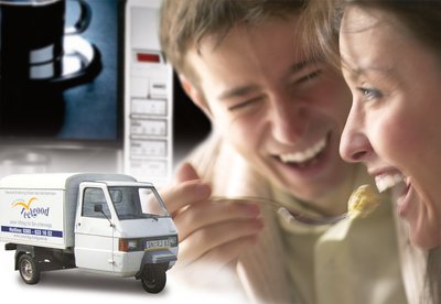 Glückliche Gesichter durch die Lieferung von Catering Feelgood