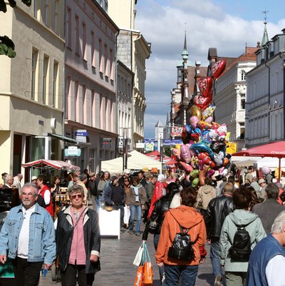 Blick in die Innenstadt von Schwerin
